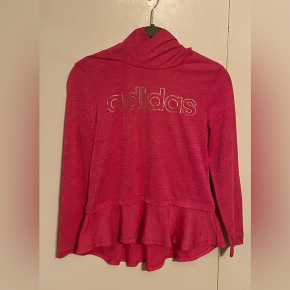 adidas Other - Adidas girls activewear top with ruffle bottom & hood, M (10-12)